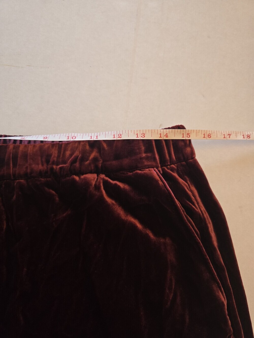 Faherty Stretch Silk Velvet Genevieve Pant Maroon Banner Size Med - Picture 8 of 15